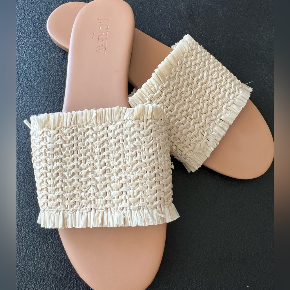 J.crew raffia sandals - worn once